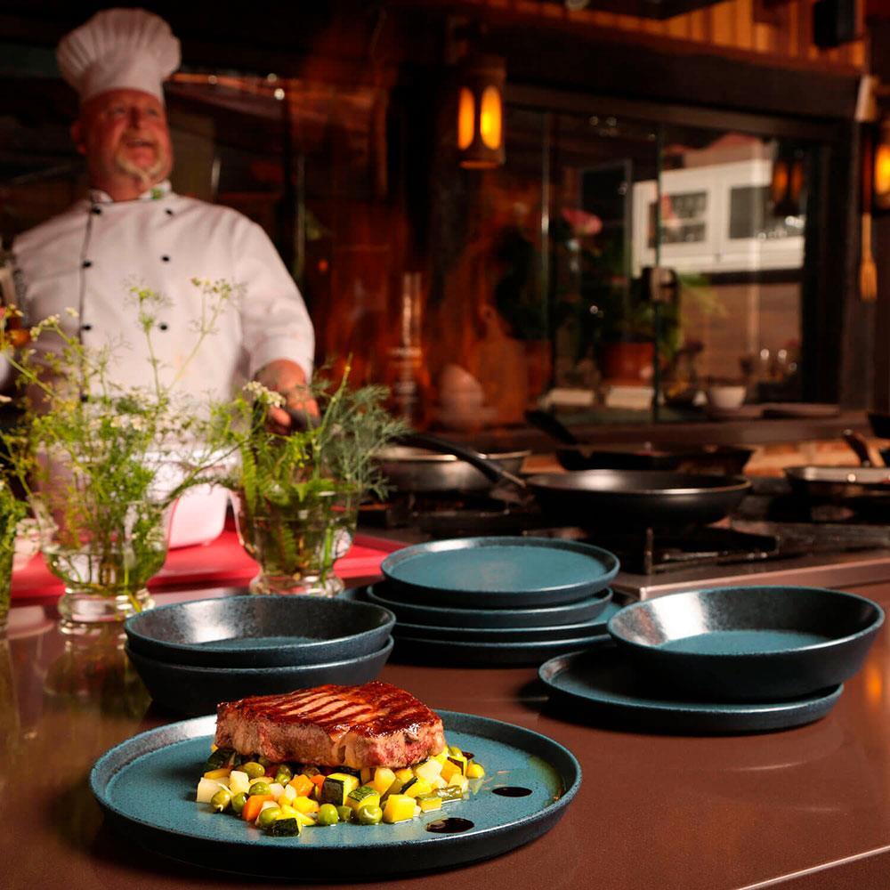 Conjunto com 6 Pratos de Sobremesa Porto Brasil Neo Night Sky em Stoneware 21,5cm – Azul - 5