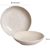 Conjunto com 6 Pratos Fundos Porto Brasil Clay em Bio Stoneware 22,5cm – Areia - 3
