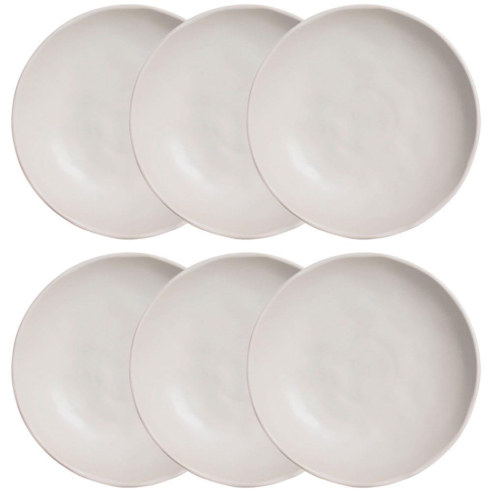 Conjunto com 6 Pratos Fundos Porto Brasil Bio Vit em Stoneware 22,5 cm – Cinza - 1