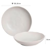 Conjunto com 6 Pratos Fundos Porto Brasil Bio Vit em Stoneware 22,5 cm – Cinza - 3