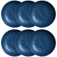 Conjunto com 6 Pratos Fundos Porto Brasil Bio Boreal em Stoneware 22,5 cm – Azul - 1