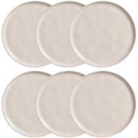 Conjunto com 6 Pratos Rasos Porto Brasil Clay em Cerâmica Stoneware 27,5 cm - Areia - 1