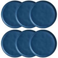 Conjunto com 6 Pratos Rasos Porto Brasil Bio Boreal em Stoneware 27,5 cm – Azul - 1