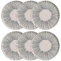 Conjunto com 6 Pratos Rasos Porto Brasil Bio Elemento em Stoneware 27,5 cm – Cinza - 1