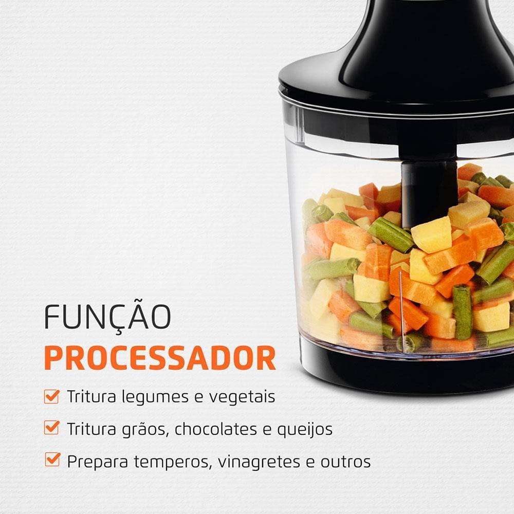 Power Mixer Mondial 2 em 1 Mixer e Processador M-07 - Preto/Inox - 8