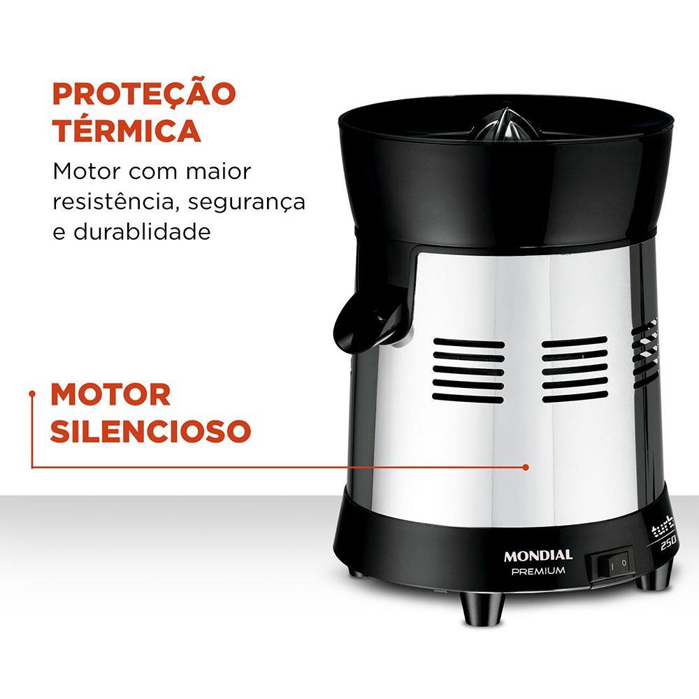 Extrator de Frutas Mondial Turbo Premium E-10 250W Bivolt - Preto - 5