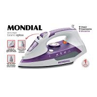Ferro de Passar a Vapor Mondial Ceramic Express F-40 com Spray e Base Cerâmica - Branco/Roxo - 8
