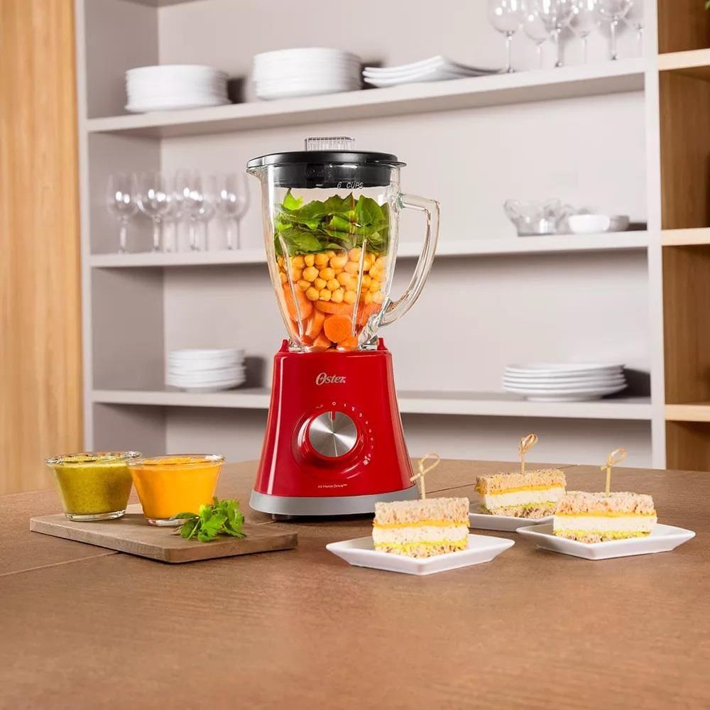 Liquidificador Oster Super Chef RR8 Vermelho com Copo de Vidro 750W e 8 Velocidades - 6