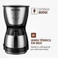 Cafeteira Elétrica Mondial Dolce Arome Thermo Inox C-33 JT 24 Xícaras - Preta - 3