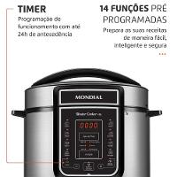 Panela de Pressão Elétrica Mondial 5L Digital Master Cooker PE-38 5L Preta - 3