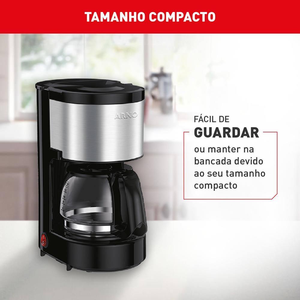 Cafeteira Elétrica Arno Perfectta Inox CFPI 12 Xícaras - Preta - 11