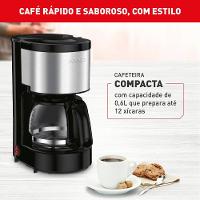 Cafeteira Elétrica Arno Perfectta Inox CFPI 12 Xícaras - Preta - 9