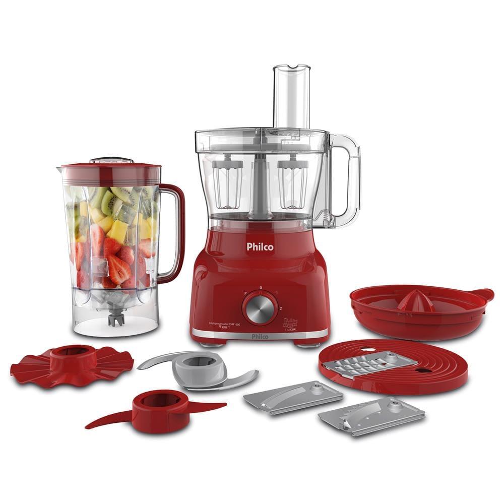 Multiprocessador de Alimentos Philco 9 em 1 PMP1600V com 1400W – Vermelho - 3