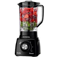 Liquidificador Mondial Turbo Power L-99 FB Copo San Cristal 3 Velocidades 550W Preto - 1