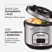 Panela Elétrica de Arroz Mondial PE-43 6 Xícaras - Preta/Inox - 5