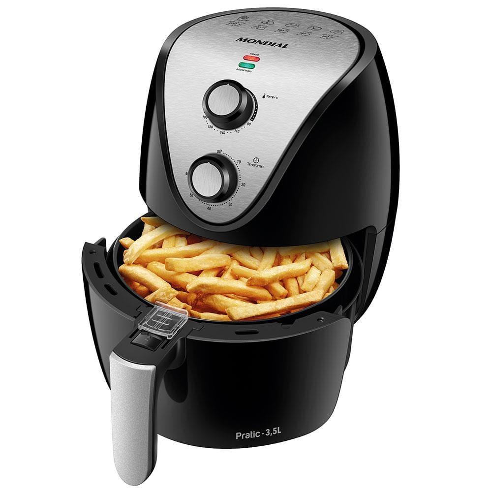 Fritadeira Elétrica Sem Óleo Air Fryer Mondial AF-30 Family Inox IV 3,5l – Preta - 1