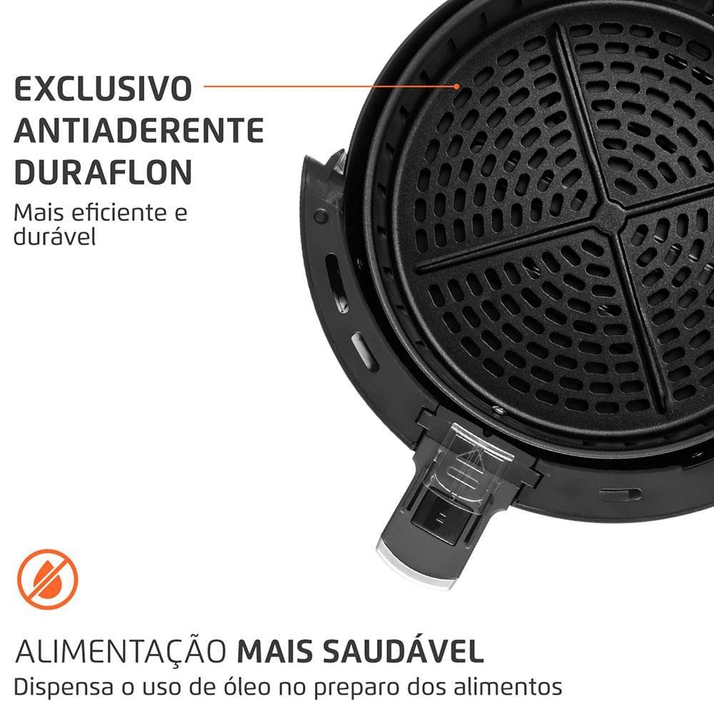 Fritadeira Elétrica Sem Óleo Air Fryer Mondial AF-30 Family Inox IV 3,5l – Preta - 6