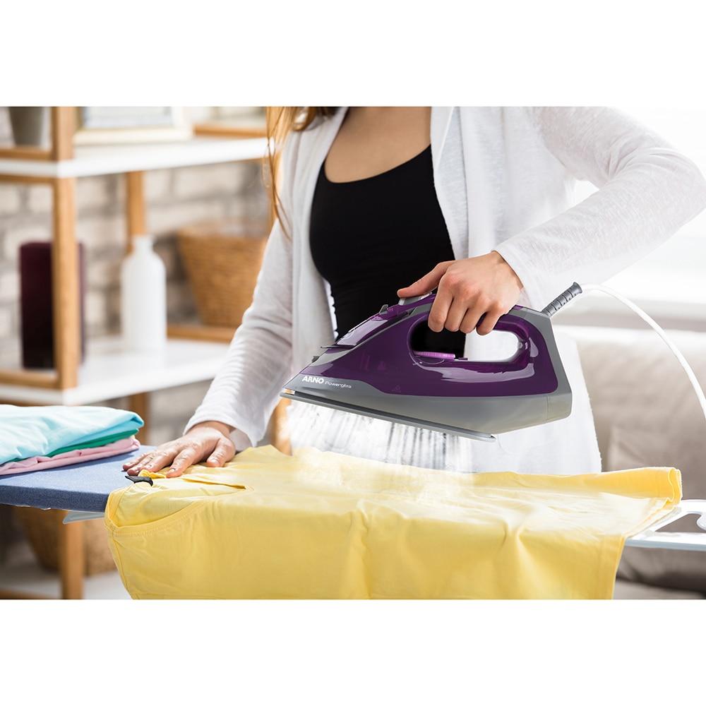 Ferro de Passar a Vapor Arno FPO1 Powergliss com Spray e Base Cerilium - Cinza/Roxo - 4