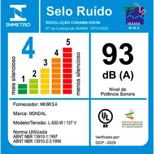 Liquidificador Mondial Power L-550 1,9L 550W 2 Velocidades Pulsar Preto - 7