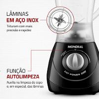 Liquidificador Mondial Power L-550 1,9L 550W 2 Velocidades Pulsar Preto - 5