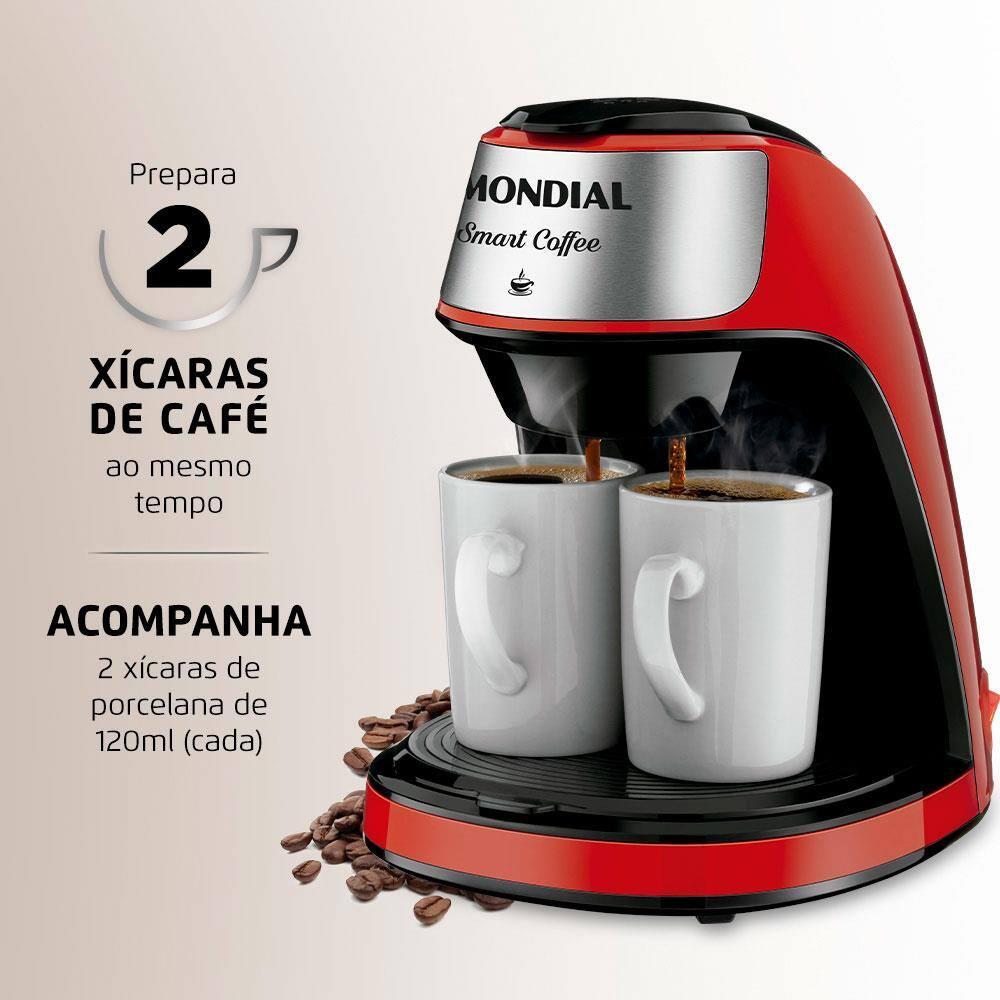 Cafeteira Elétrica Mondial Smart Coffee C-42 com 2 Xícaras Vermelha - 2