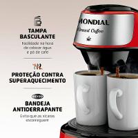Cafeteira Elétrica Mondial Smart Coffee C-42 com 2 Xícaras Vermelha - 3