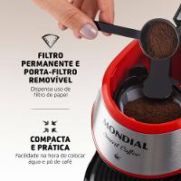 Cafeteira Elétrica Mondial Smart Coffee C-42 com 2 Xícaras Vermelha