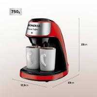 Cafeteira Elétrica Mondial Smart Coffee C-42 com 2 Xícaras Vermelha - 5