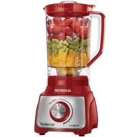 Liquidificador Mondial Turbo L-1100 3L 1100W 12 Velocidades Vermelho/Inox - 1