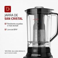 Liquidificador Mondial Turbo L-1100 3L 1100W 12 Velocidades Preto/Inox - 3