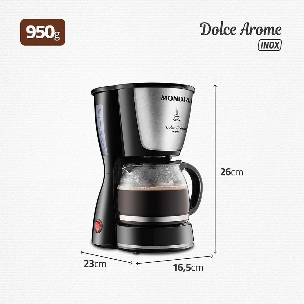 Cafeteira Elétrica Mondial Dolce Arome Inox C-30 18 Xícaras - Preta - 7