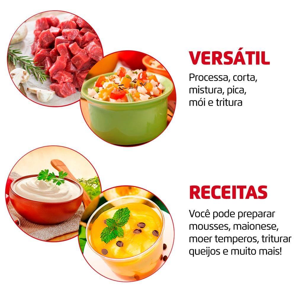 Mini Processador de Alimentos Mondial Turbo Pratic MP-16 300W - Preto - 3