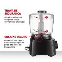 Mini Processador de Alimentos Mondial Turbo Pratic MP-16 300W - Preto - 5
