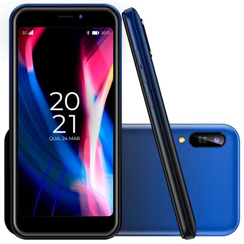 Smartphone Red Mobile Volt L S51 Azul 16GB, 1GB de RAM, Tela 5", Câmera 8MP + 5MP Frontal, Android 11, Dual Chip, 3G e Processador Quad core