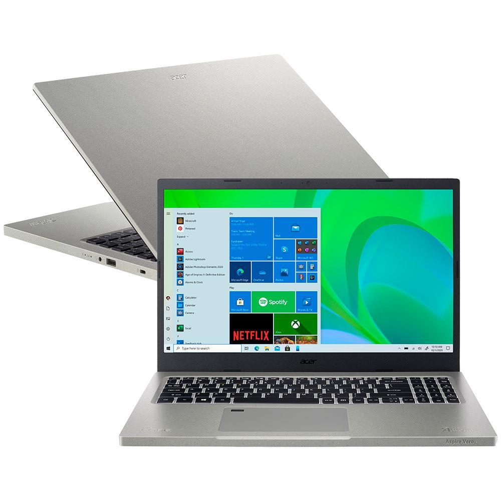 Notebook Acer Aspire Vero Intel Core i5, 8GB RAM, 512GB SSD, Tela Full HD 15,6” e Windows 11 - AV15-51-58ZM - 1