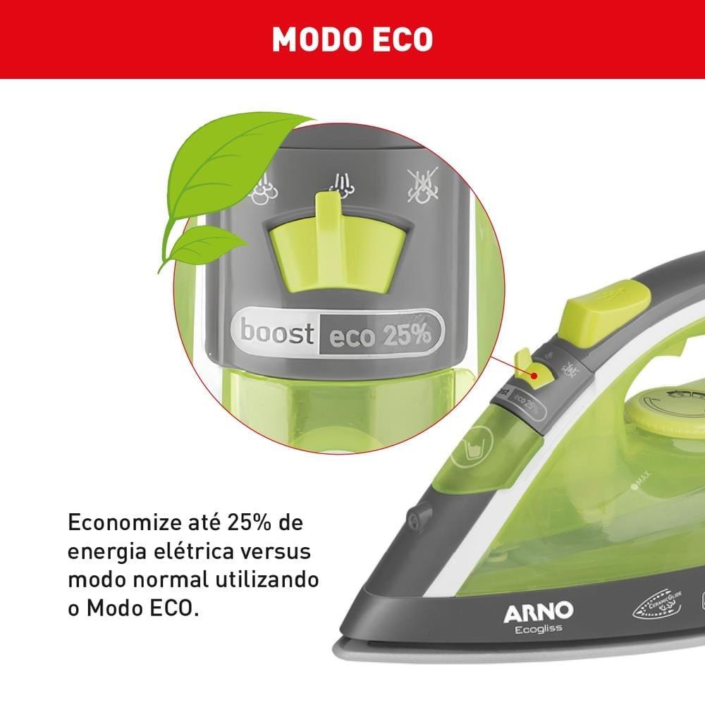 Ferro de Passar a Vapor Arno Ecogliss FEC1 com Spray e Base Cerâmica - Verde - 5