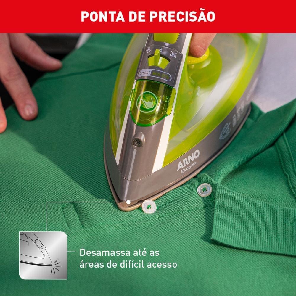 Ferro de Passar a Vapor Arno Ecogliss FEC1 com Spray e Base Cerâmica - Verde - 7