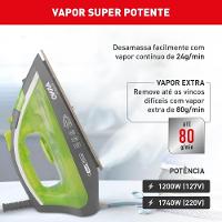 Ferro de Passar a Vapor Arno Ecogliss FEC1 com Spray e Base Cerâmica - Verde