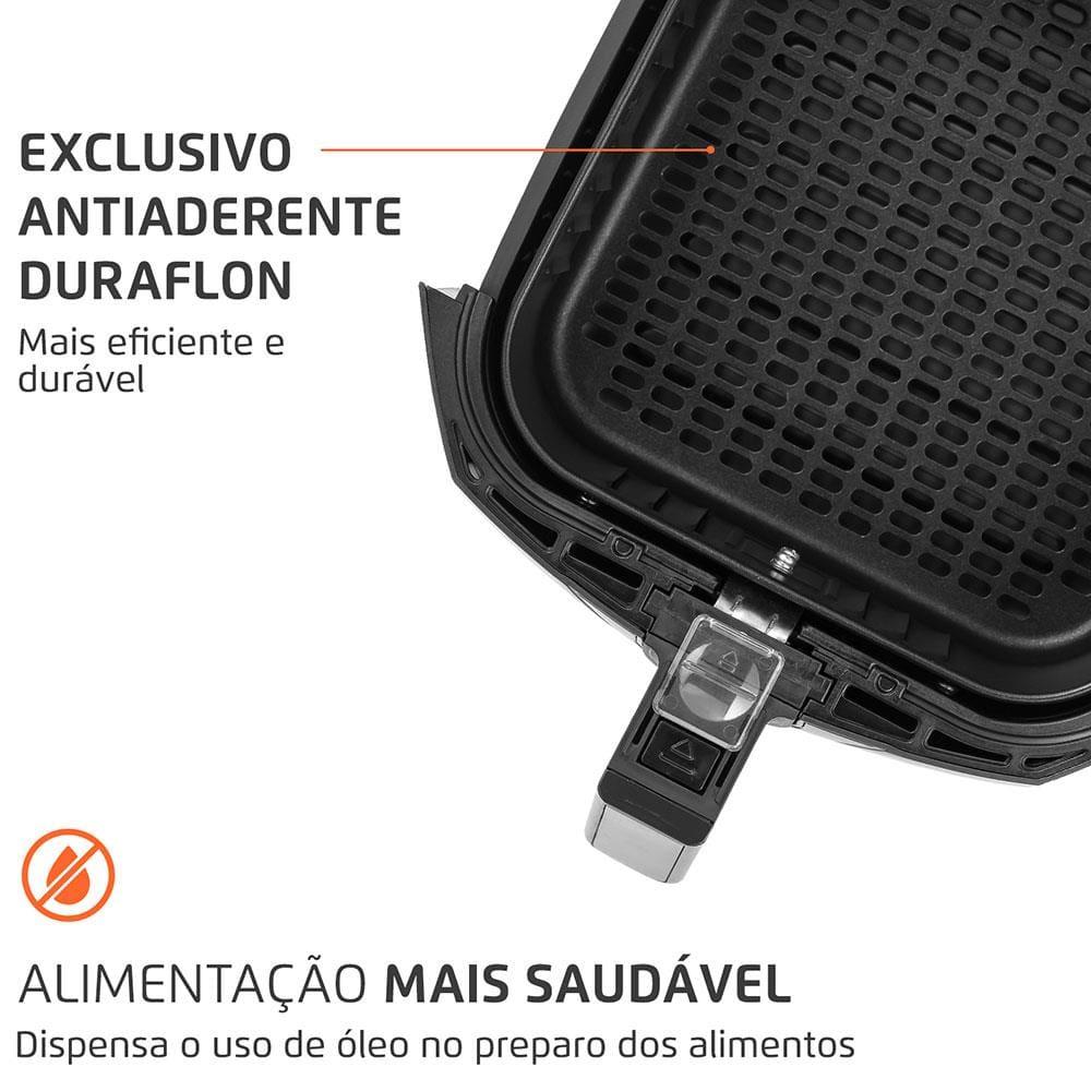 Fritadeira Elétrica Sem Óleo Air Fryer Mondial Grand Family AF-55I 5,5L – Preta/Inox - 6