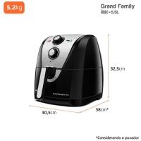 Fritadeira Elétrica Sem Óleo Air Fryer Mondial Grand Family AF-55I 5,5L – Preta/Inox - 8