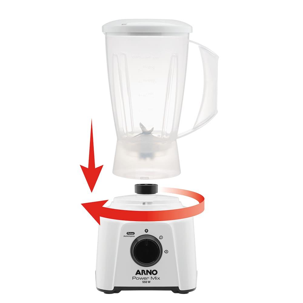 Liquidificador Arno Power Mix LQ12 com Função Pulsar 550W – Branco - 12