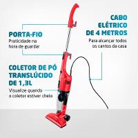 Aspirador de Pó Vertical 2 em 1 Mondial Turbo Cycle AP36 1100W - Vermelho - 3