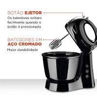 Batedeira Mondial Prática Black B-44 com 3 Velocidades – Preta