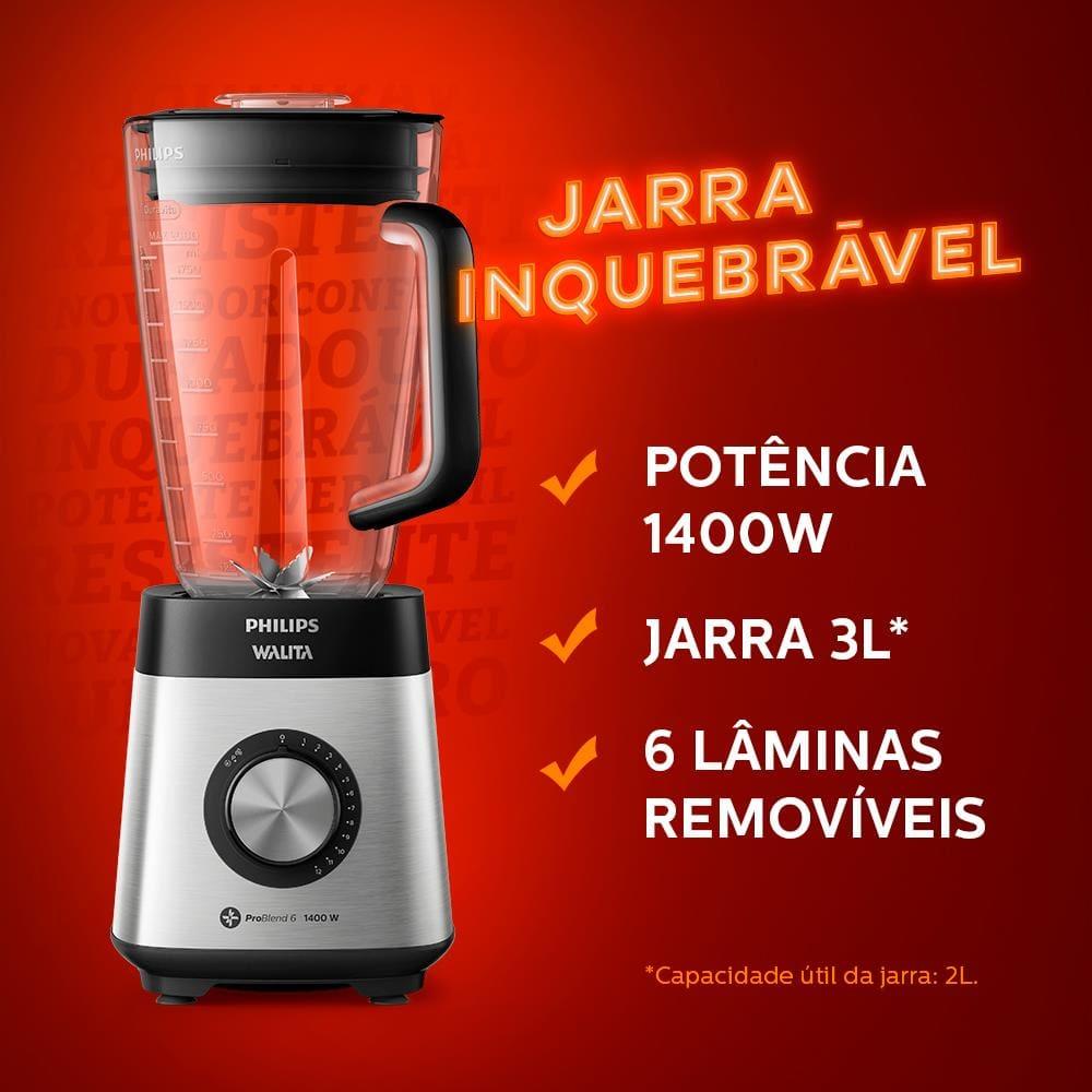 Liquidificador Philips Walita RI2244 Inox 1400W com 12 Velocidades - 9