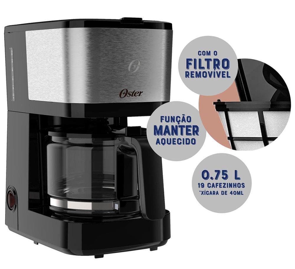 Cafeteira Elétrica Oster OCAF300 19 Xícaras - Preta/Inox - 2