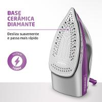 Ferro de Passar a Vapor Mondial FVN-01-P Spray e Base Cerâmica Diamante Branco/Roxo - 2