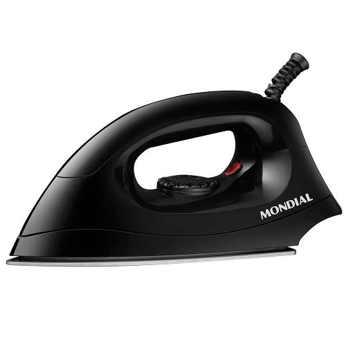Ferro de Passar a Seco Mondial FSN-55-B Base em Alumínio Polido Preto
