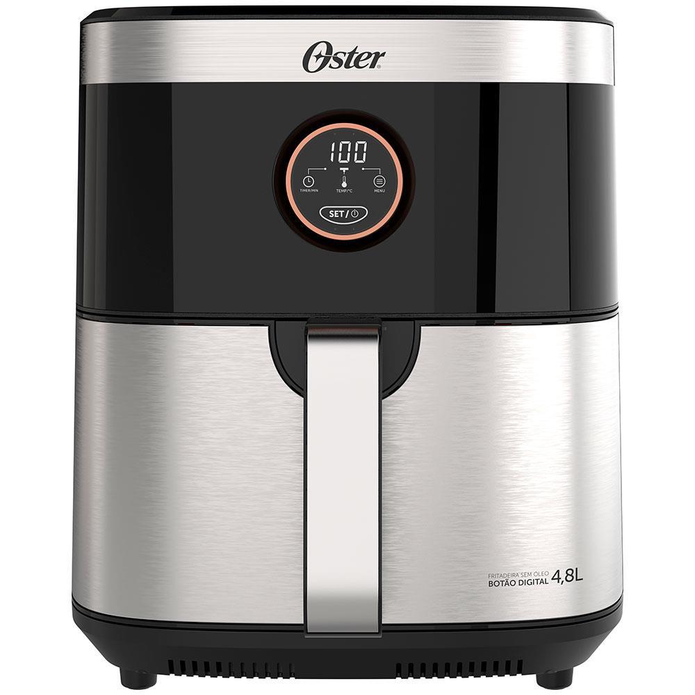 Fritadeira Elétrica Sem Óleo Air Fryer 2 em 1 Oster OFRT660 4,8L com Função Desidratar – Black Inox - 1
