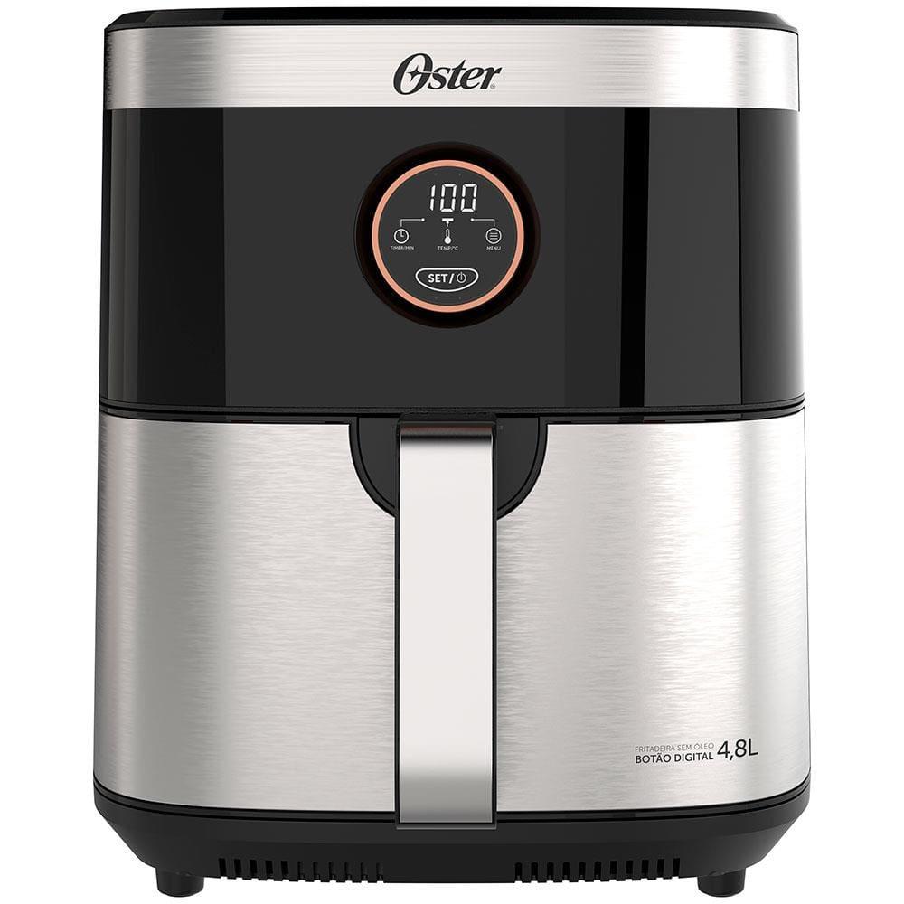 Fritadeira Elétrica Sem Óleo Air Fryer 2 em 1 Oster OFRT660 4,8L com Função Desidratar – Black Inox - 1