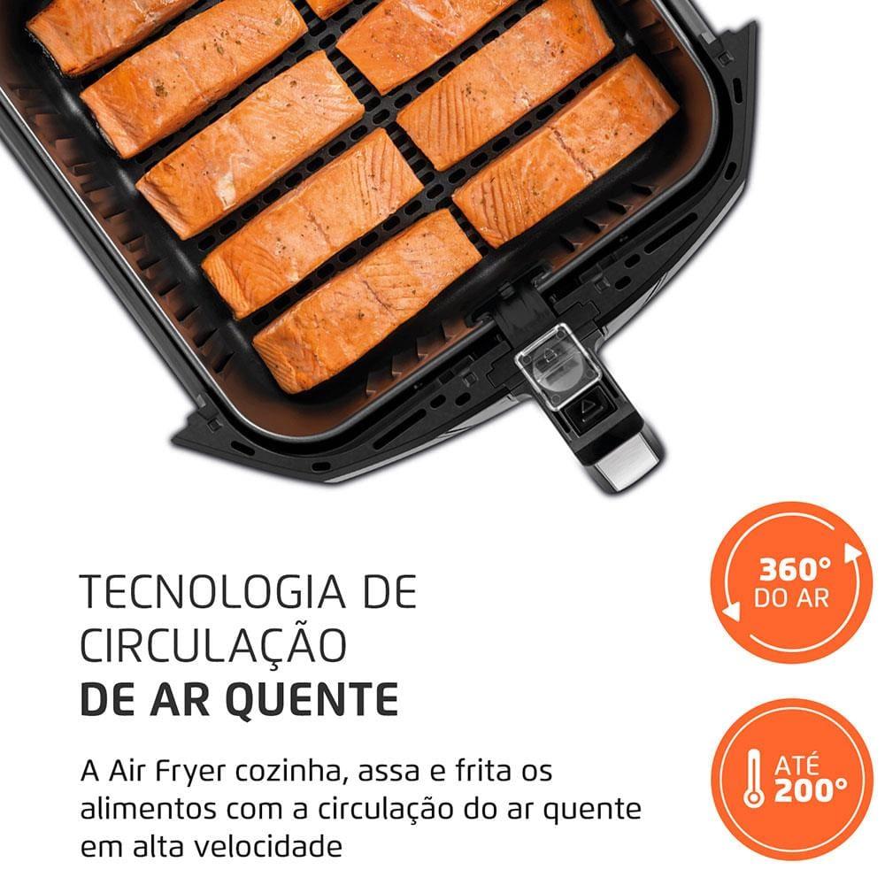 Fritadeira Elétrica Sem Óleo Air Fryer Mondial Mega Family AFN-80-BI 8L Preta/Inox - 6